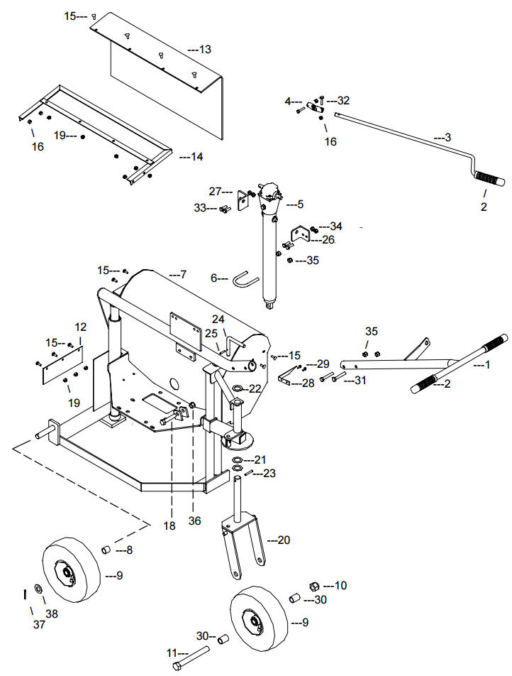 Little Beaver KT200B Frame Assembly Parts Diagram