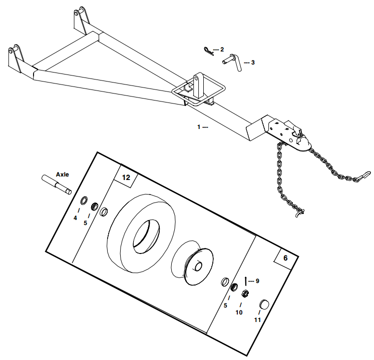 Little Beaver Towable Hitch & Wheel Assembly Parts Diagram